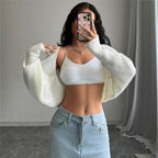 Loose All Match Knitted Cardigan Short Sweater Inverness