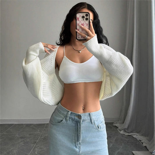 Loose All Match Knitted Cardigan Short Sweater Inverness