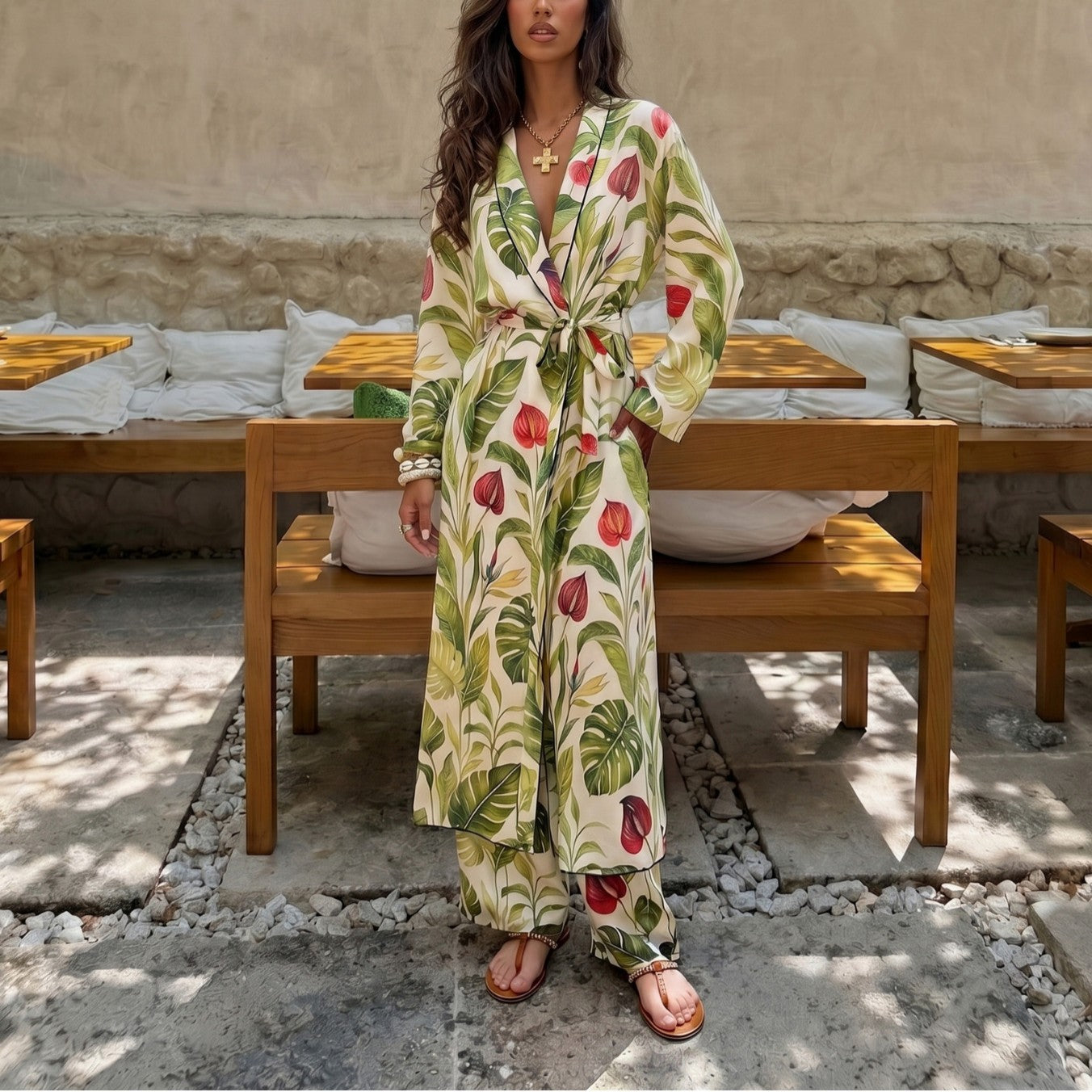 Beach Dress Women Casual Holiday Floral Print Cardigan Bikini Swimsuit Blouse Sun Protective Clothing Mangar