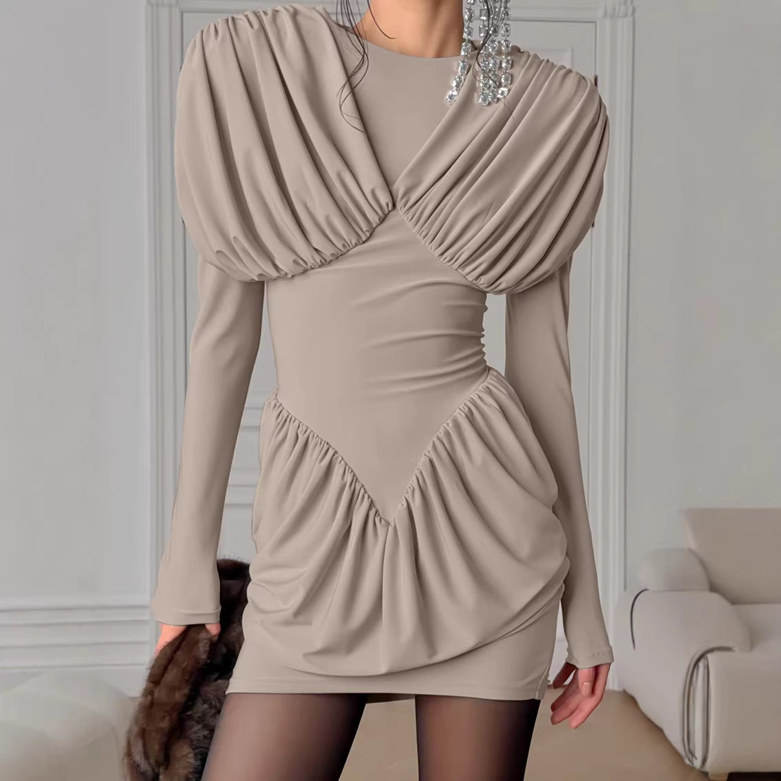 Niche Black Elegant Dress Slim Waist Spring Women Clothing FOREVEREIGHTEEN