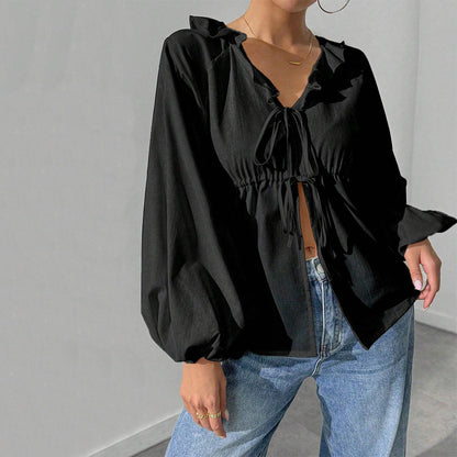 Camiseta sencilla e intelectual para mujer, cárdigan holgado con mangas murciélago y vuelo grande para otoño e invierno