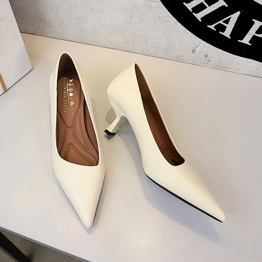 French Work Comfortable All Match Office Work Pointed High Heels Women Stiletto Heel Non Wear Feet Classy Shoes ForestFootwear