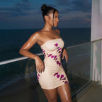 Summer Women Sexy Tube Top Party Slim Fit Slimming Printed Sexy Sheath Dress Dores
