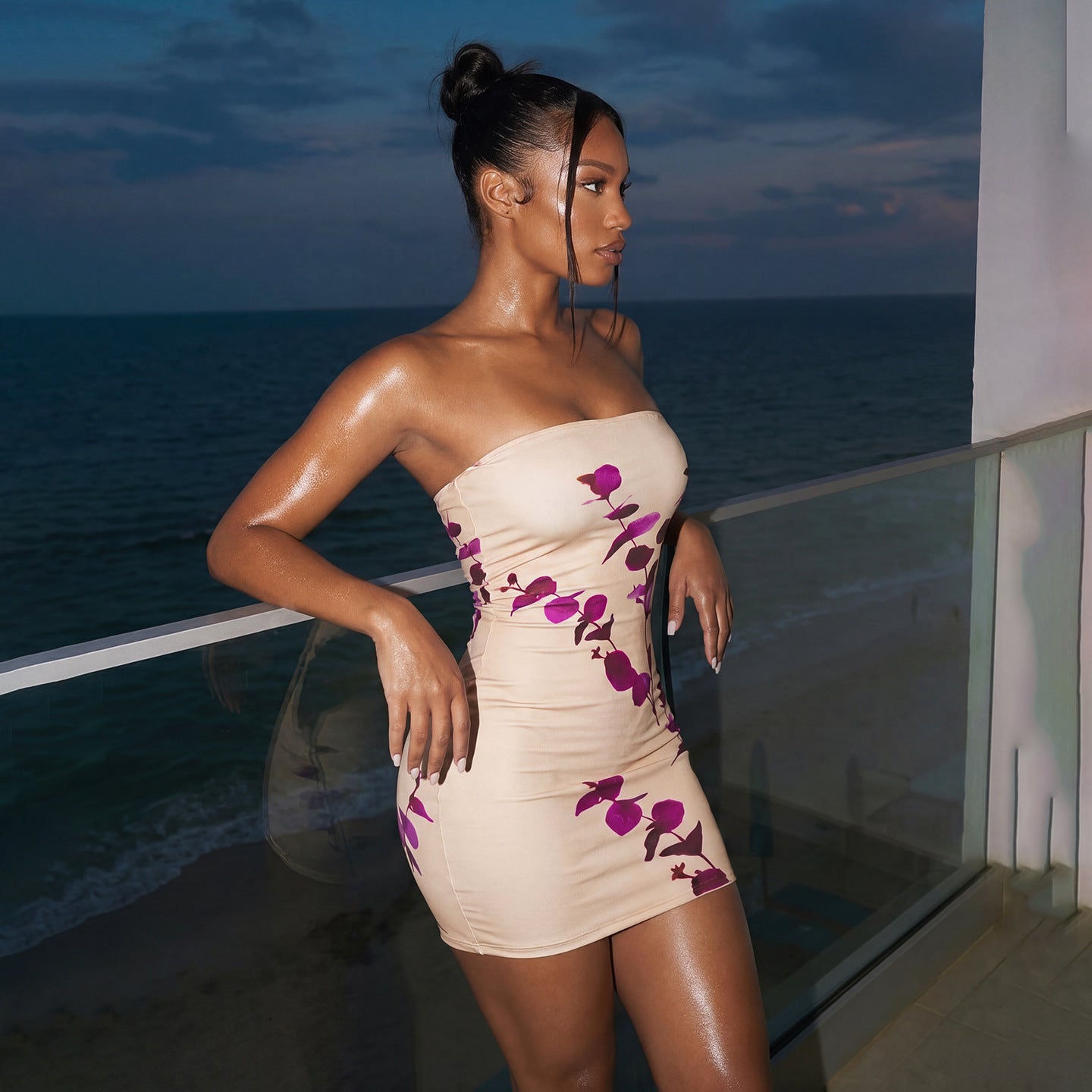 Summer Women Sexy Tube Top Party Slim Fit Slimming Printed Sexy Sheath Dress Dores