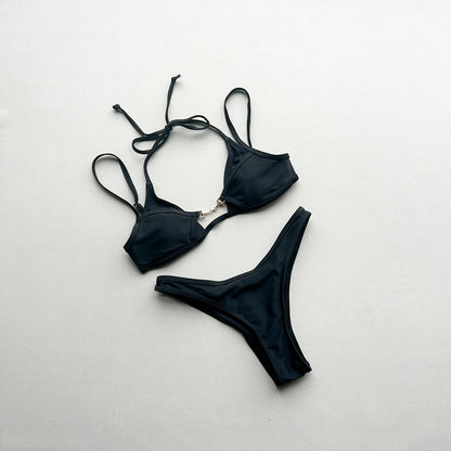 Bikini Sexy Solid Color Bikini Split Women Swimsuit Swimsuit for Women Ellie