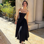 Women Wear Autumn Winter Sexy Waist Trimming Slim Backless Sling Dress BULLINGER