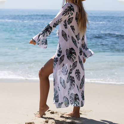 Bikini Swimwear Sexy Print Long Anti Cover up Swimsuit Bikini