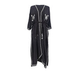 Rayon Embroidered Loose Long Cardigan Beach Sun Protection Coat Beach Cover Up Swimsuit Outwear Women EvenStar