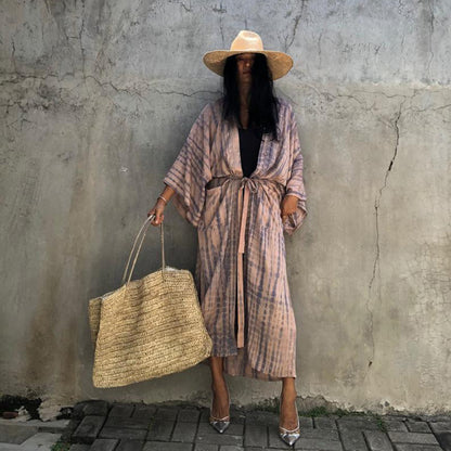Sun-Protective Clothing Lace Printing Sun Protection Shirt Long Sleeve Beach Vacation Bikini Outwear Blouse