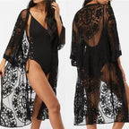 Lace Mesh Crochet Beach Cover up Seaside Vacation Bikini Sun Protection Clothing YTCYZ