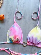 Floral Print Love Accessories Bikini Set Low Waist Lace up Biquini Amber