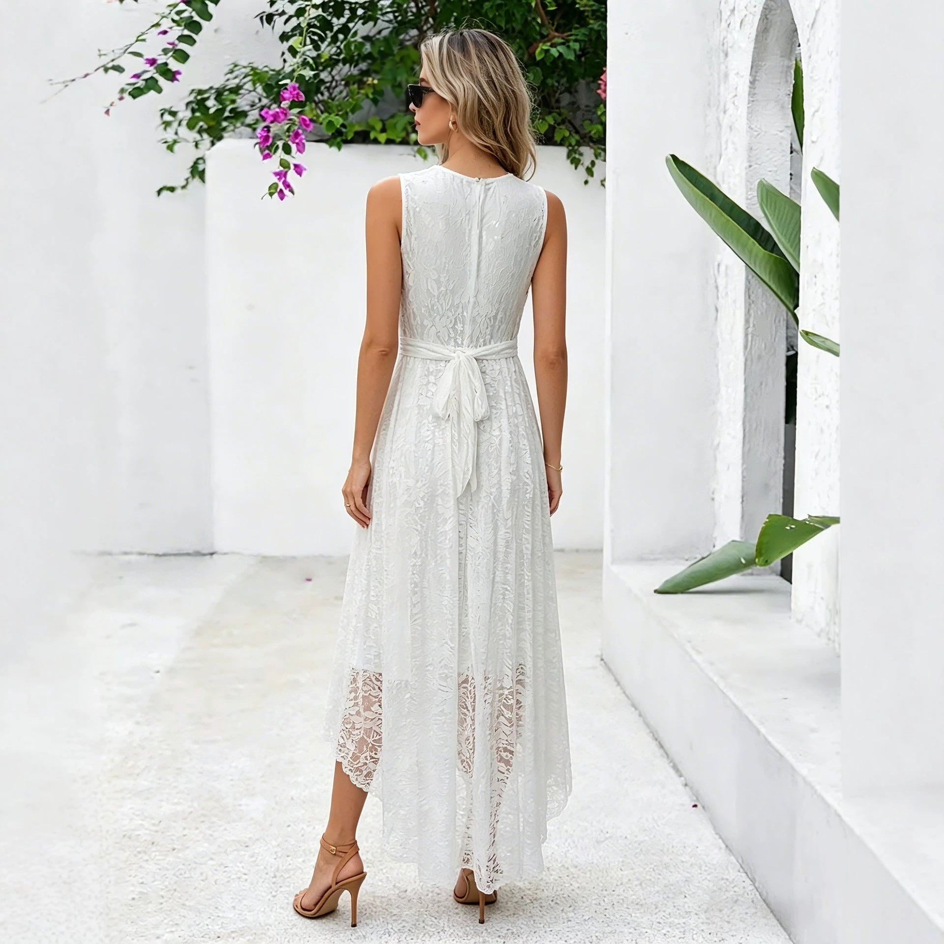 Dress Sexy Lace Stitching Front Short Back Long Party Dress for Women CYSM