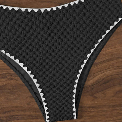 Traje de baño Bikini de color sólido Bikini sexy con parte superior de tubo Bikini para mujer Traje de baño separado Bloqueo de cintura alta