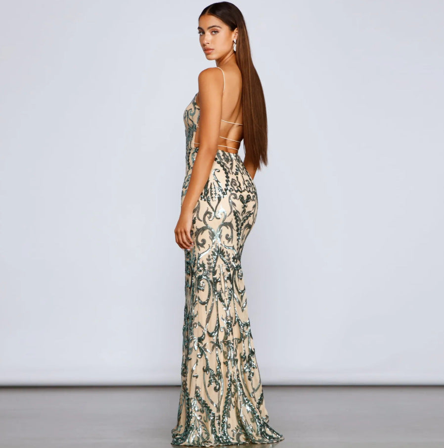 Vestido de Fiesta de Lentejuelas de Primavera Verano para Mujer Vestido de Club con Lentejuelas