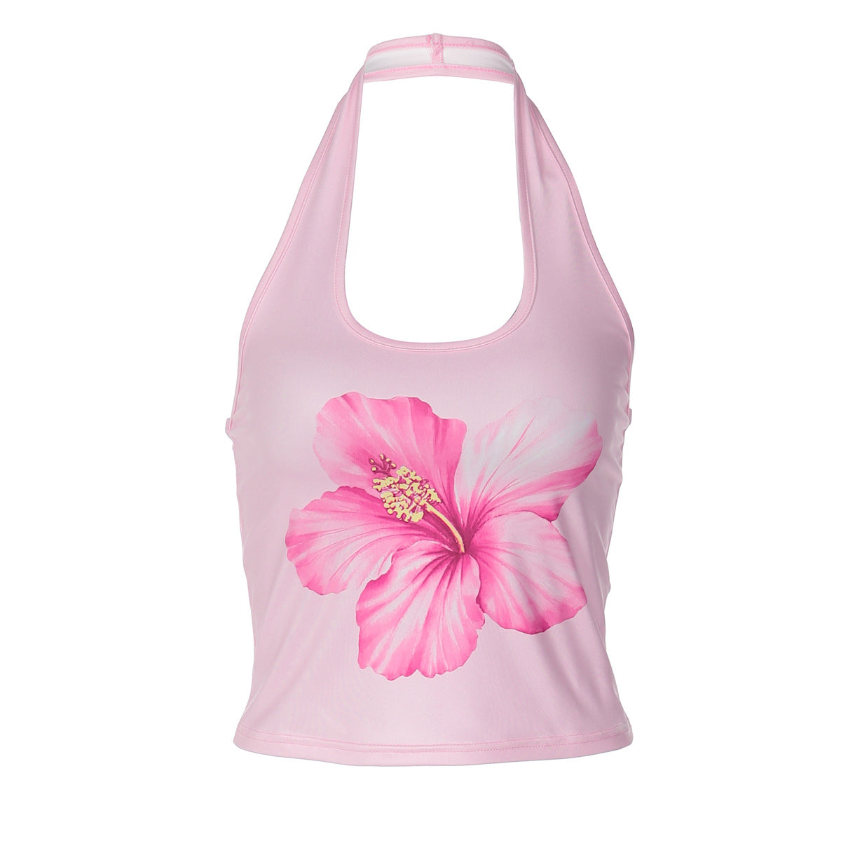 Summer Women Clothing Print Top Sexy Halter Slim Fit Vest LEKINS