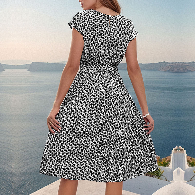 Summer Women Printed Pleated Dress HUNDRED