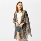 Kimono tipo cárdigan con estampado de cachemira para primavera y verano, blusa con protección solar
