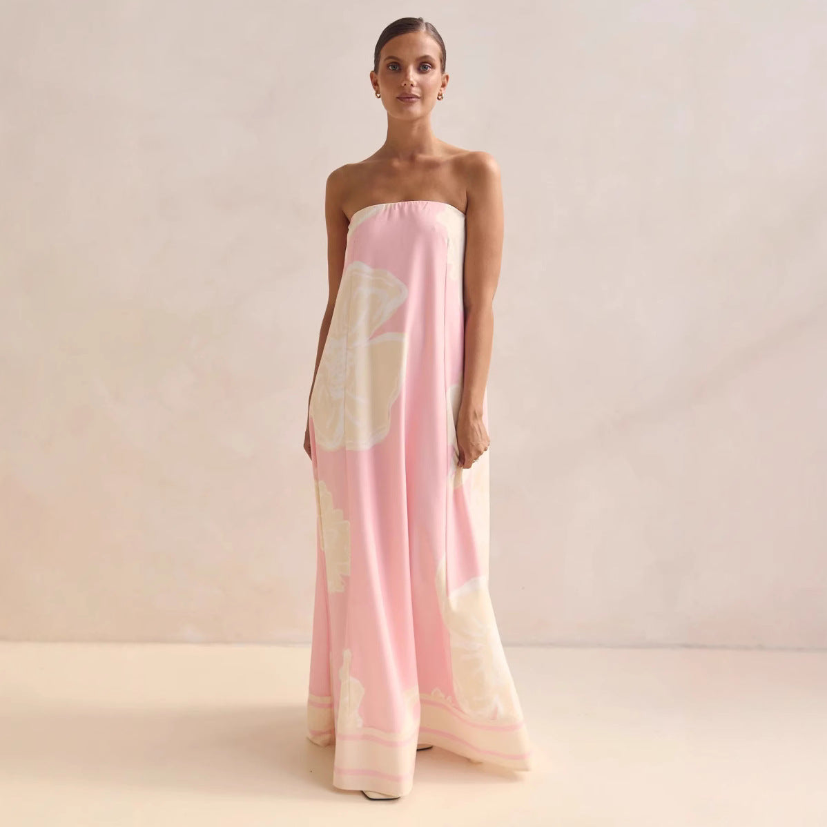 Summer Women Dress Sexy Bandeau One Shoulder Printed Dress XUYUN