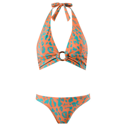 Orange Leopard Print Bikini