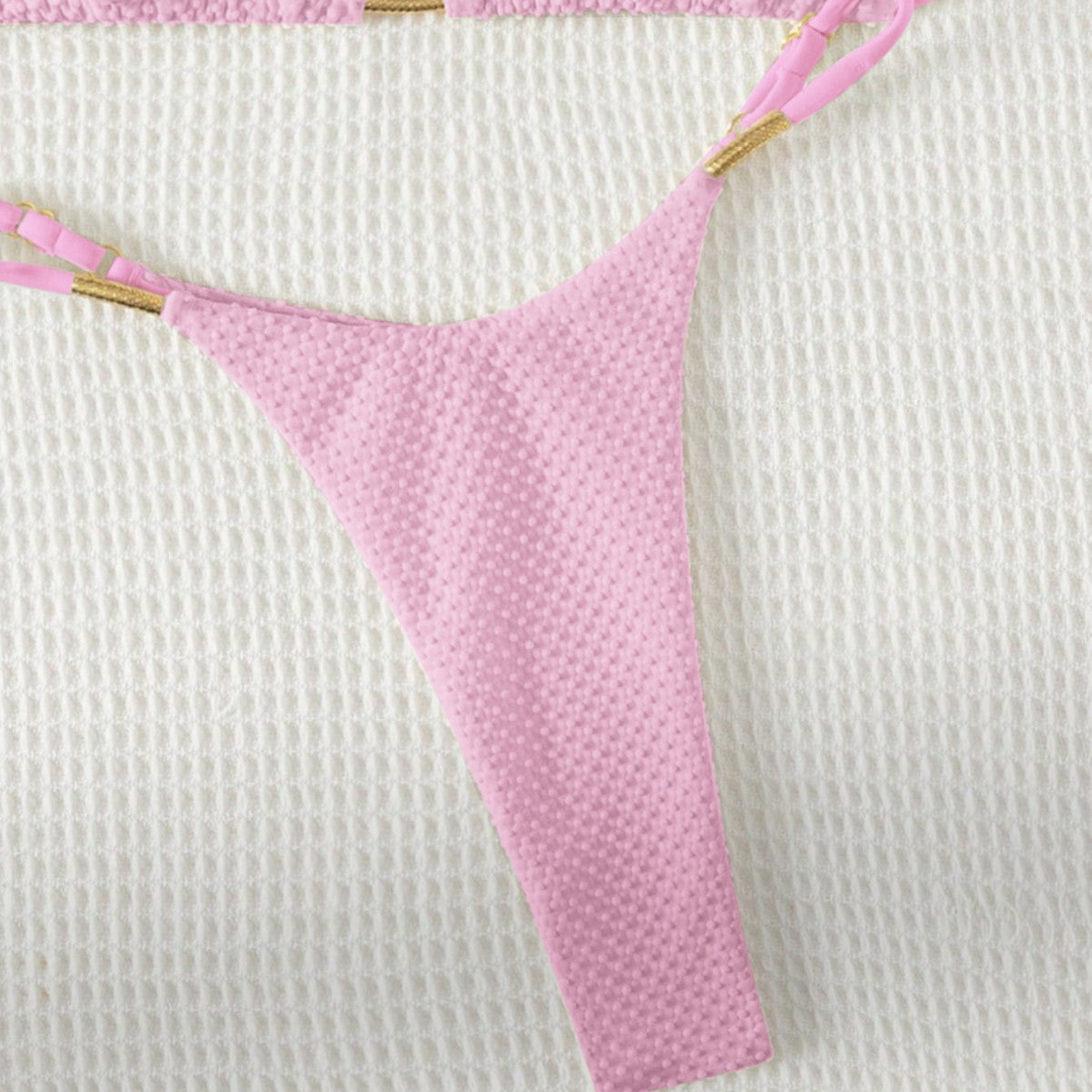 Swimsuit Solid Color Bikini Lace up Sexy Bikini Women Adjustable Split Swimsuit