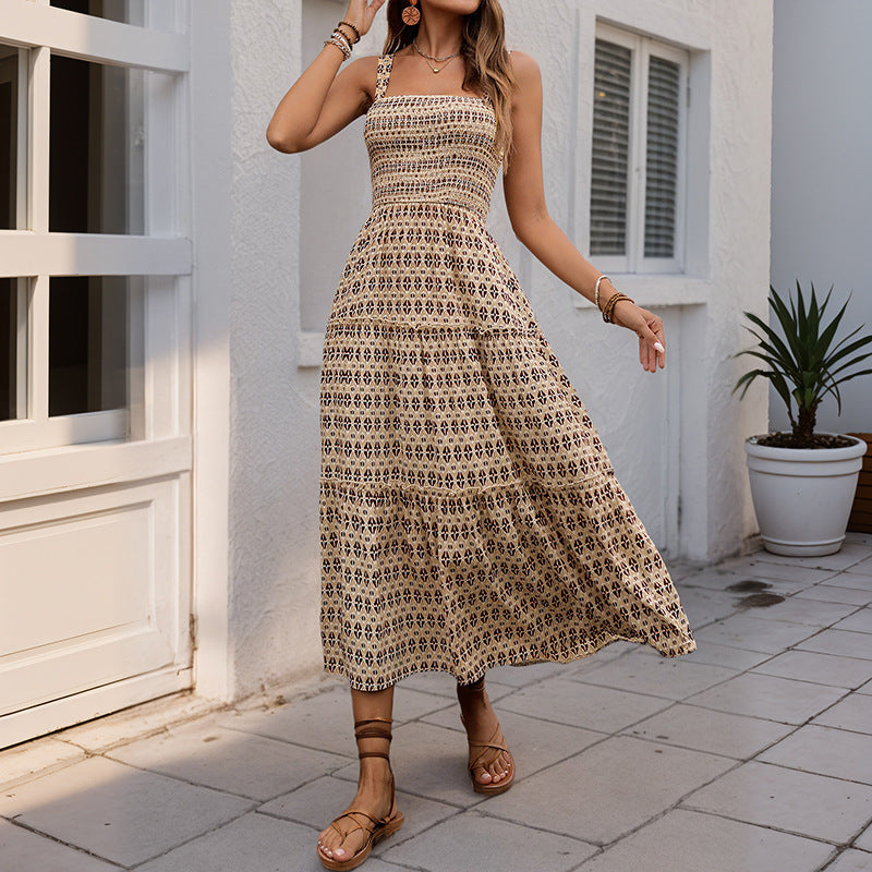 Summer Smocking Swing Sling Dress Jeme