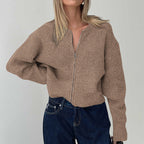Suéter informal minimalista de manga larga para mujer, ropa interior de lana, otoño e invierno