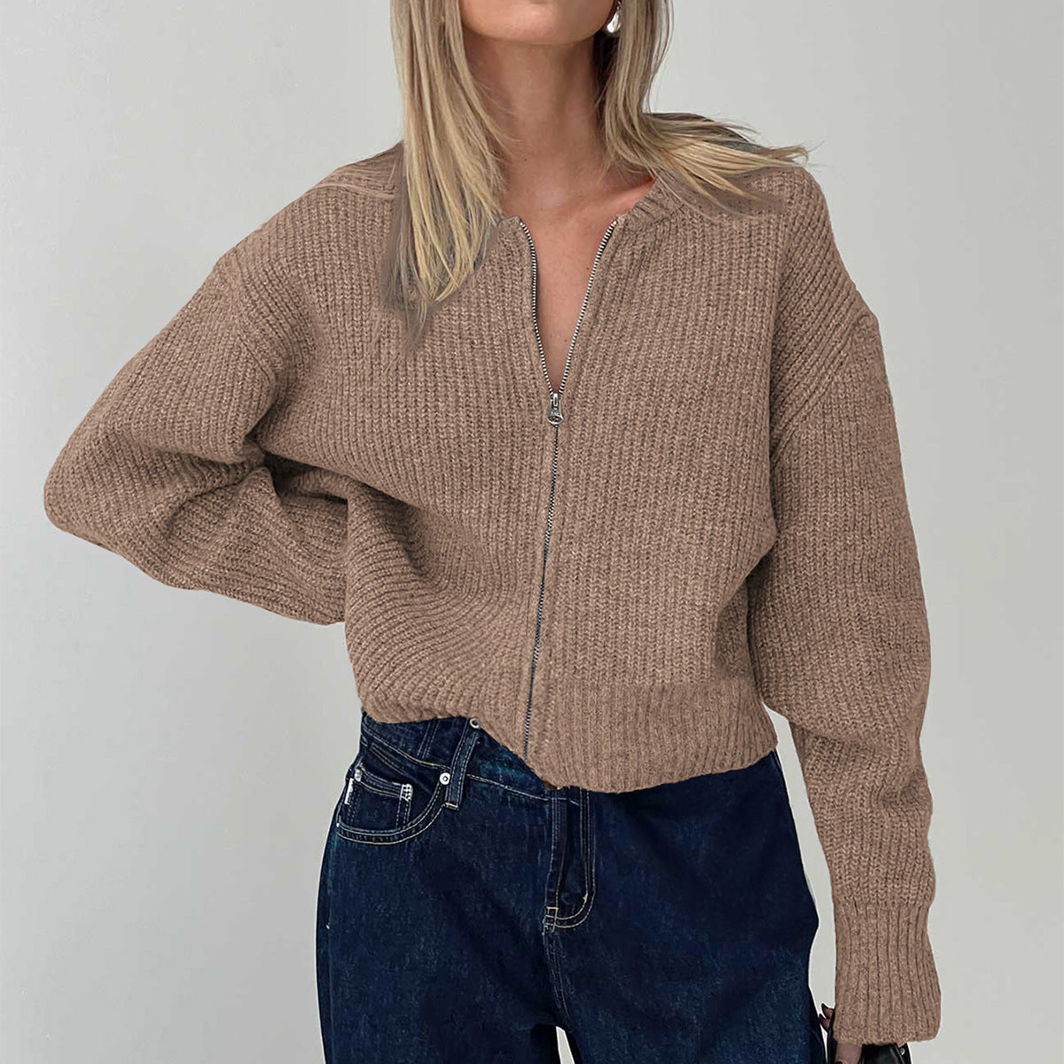 Suéter informal minimalista de manga larga para mujer, ropa interior de lana, otoño e invierno