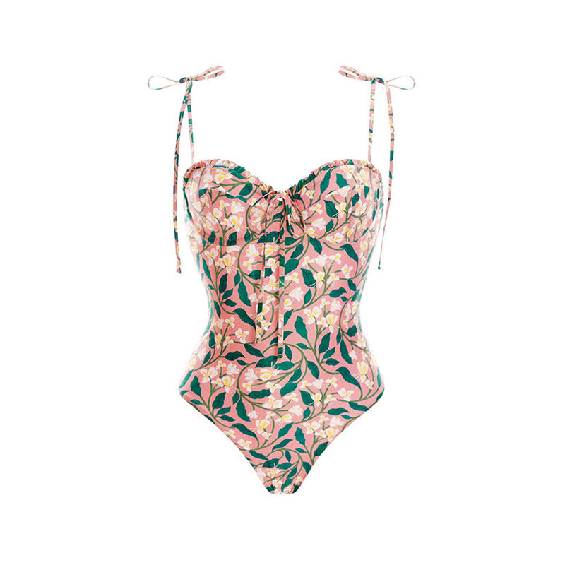 Pink Floral One-Piece Swimsuit