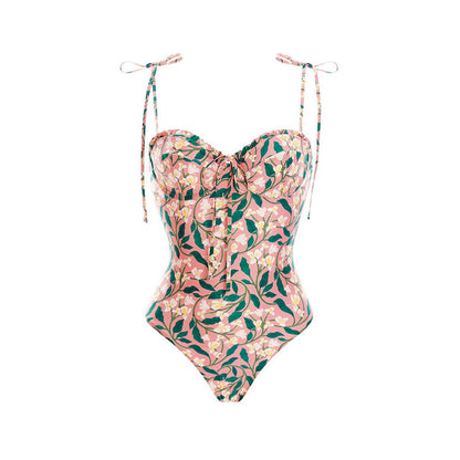 Pink Floral One-Piece Swimsuit