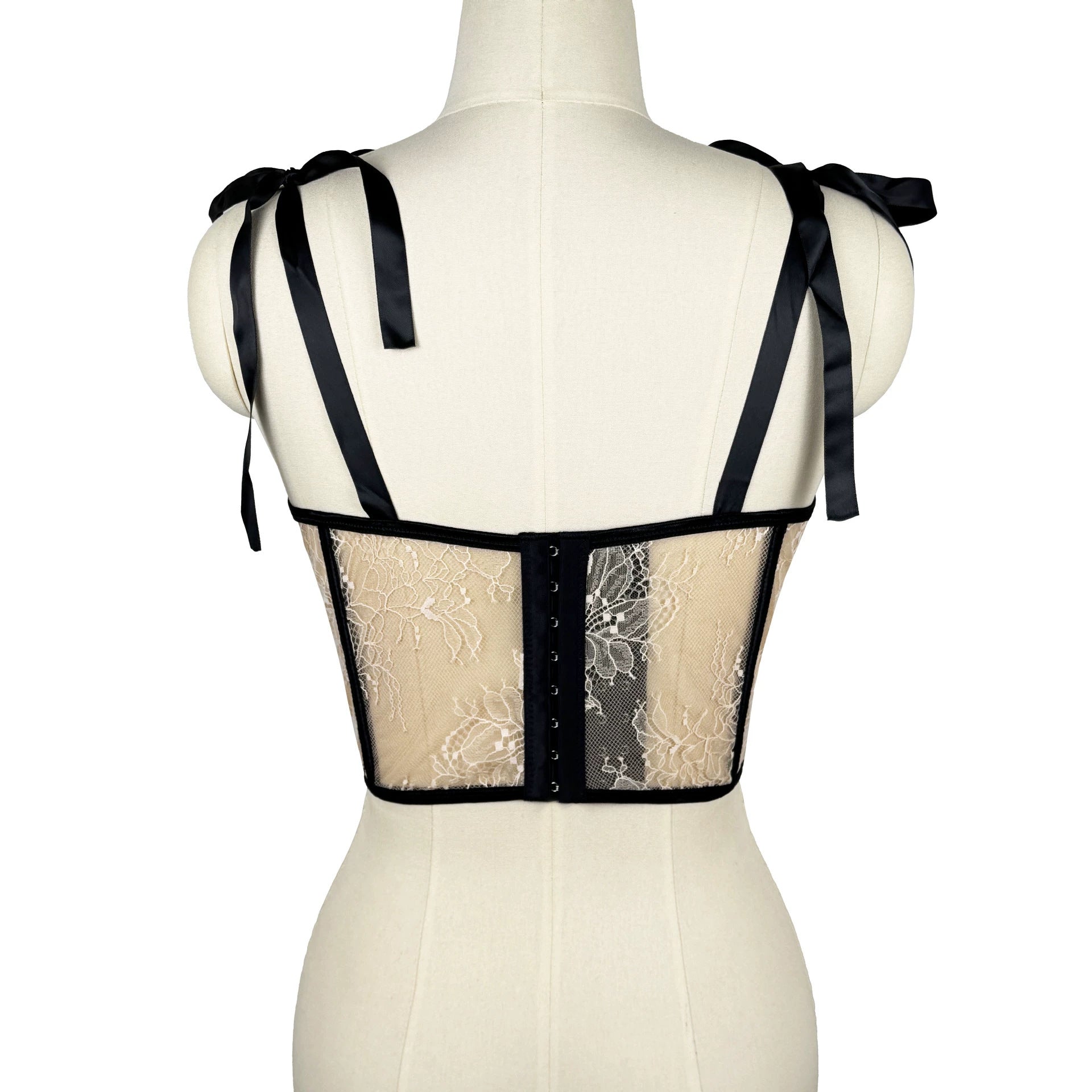 Lace Bow Boning Corset Bra Sexy Slimming Fish Hanging Tube Top Women Short Camisole Strap Kanuner