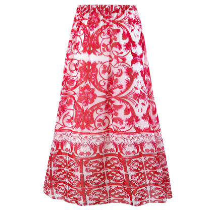 Rose Red round Skirt