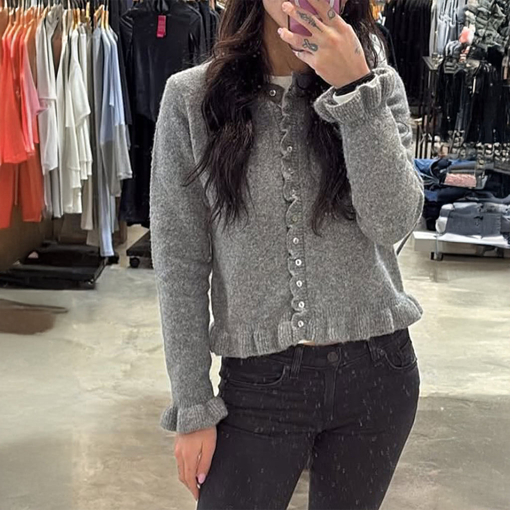 Pull décontracté en laine unie à manches longues et boutons, idéal pour les vacances, automne-hiver.