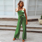 Casual Fashion Set Sexy Backless Slim Fit Jumpsuit Straight Leg Trousers Set Spring Summer New RUIGGE