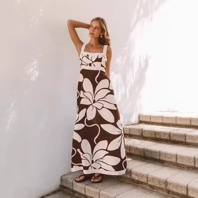 Summer Dress Printed Casual Vacation Maxi Dress Women Zemy