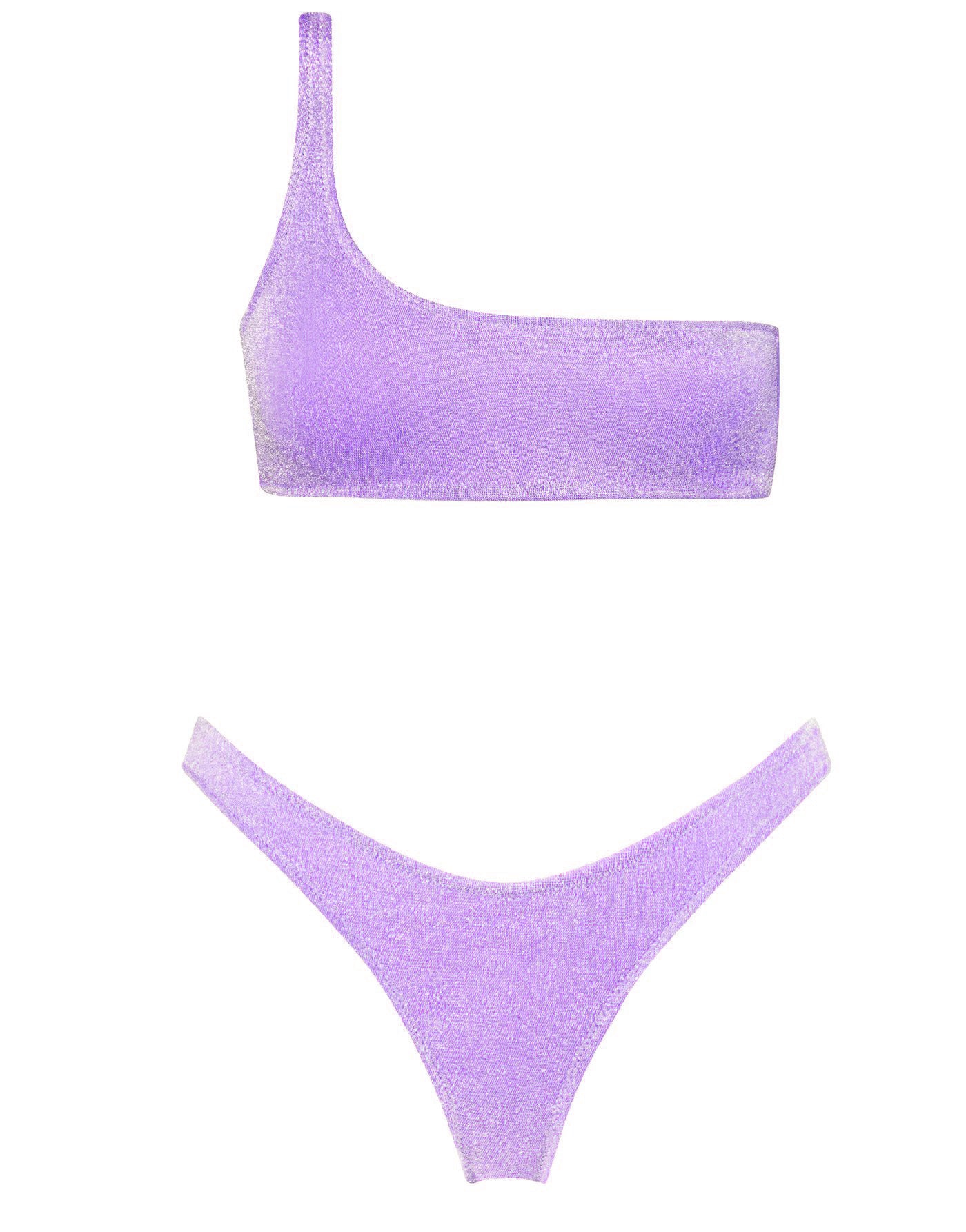 Bikini de cintura alta con hombros descubiertos y abertura en el hombro para mujer