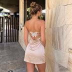Summer Sexy Women Clothing Graceful Tube Top Butterfly Decoration Backless Slim Fit Dress for Women YIMAIL