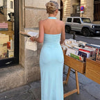 Women Clothing Summer Sexy Backless Pleated Halter Slim Fit Dress Women BULLINGER