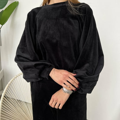 Autumn Winter Long Sleeved Trousers Comfortable Pajamas Women Warm Loose Outerwear Homewear