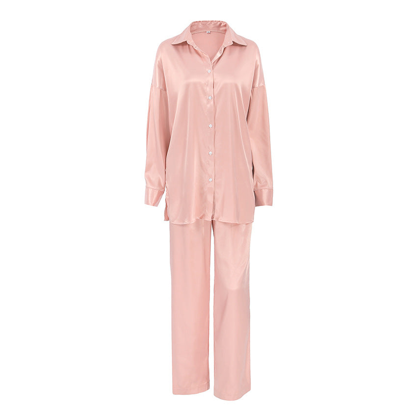 Pyjama ample et décontracté pour femme, pantalon à manches longues, cardigan, collection automne