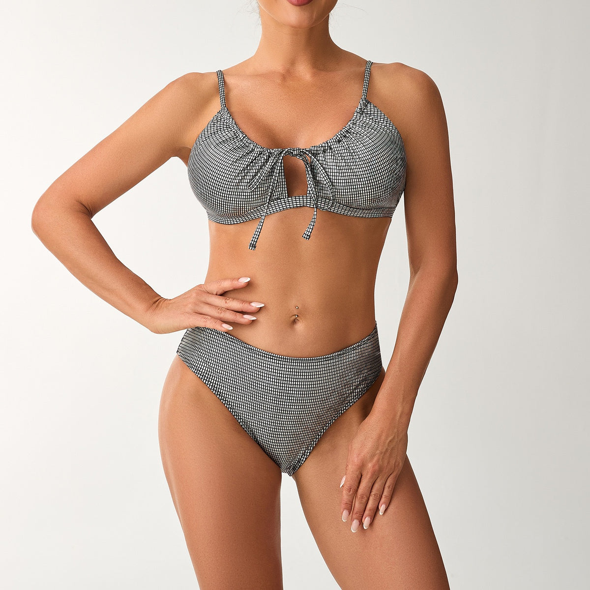 Arrival Bikini Swimwear Women Triangle Lace up Sexy Split Bikini Swimsuit Women Peaches