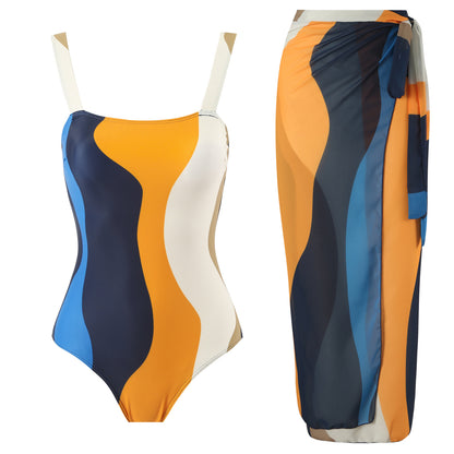 Traje de baño triangular de una pieza Traje de baño sexy Cinturón sexy Falda cruzada
