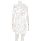 Summer Fresh Sweet Floral Strap Small High Waist Dress LaceCH