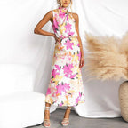 Summer Women Clothing Floral Print Sleeveless Strap Dress XUYUN