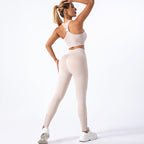 Seamless Frosted Yoga Clothes Four Piece Sports Set Women Shockproof Yoga Bra Fitness Yoga Pants KANGDER