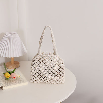 Oblique Small Cotton Thread White