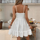 Solid Color Sexy Cutout Strap Beach Cover up Bikini Swimsuit Beach Dress for Women Mangar