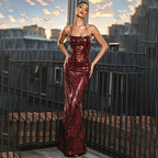 Summer Women Clothing Sexy Halter Backless Print Skinny Long Sleeveless Dress HERMS
