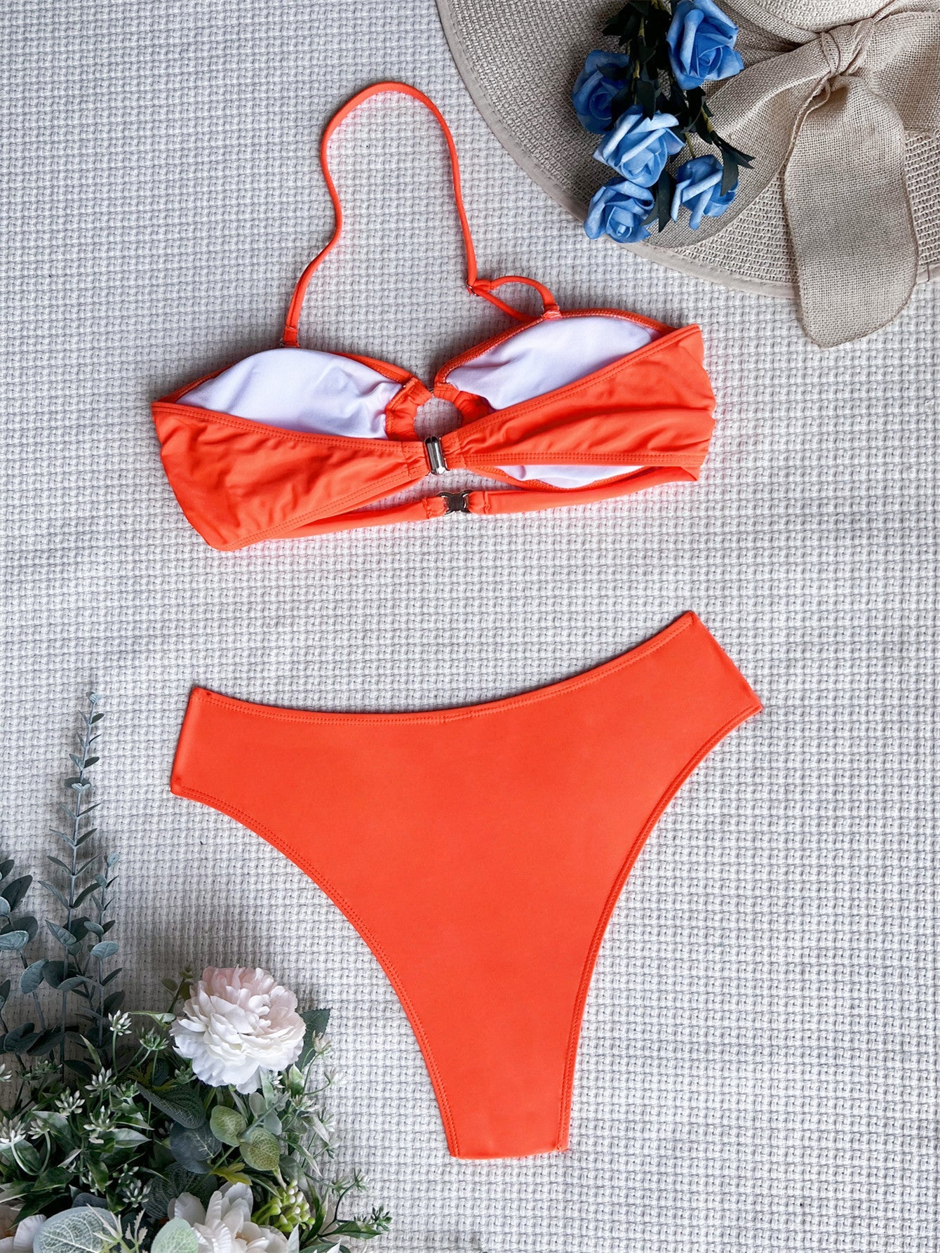 Bikini Halter Swimsuit Sexy Swimsuit Women Backless Swimsuit Solid Color Bikini CHENS
