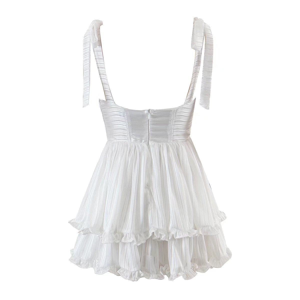 Spring Women Clothing Sexy Three Layer Colorful Silk Chiffon Sling Dress Large Swing Dress