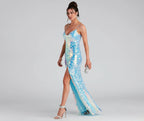 Summer Sequin Split Sling Wedding Bridesmaid Dress Women Evening Dress RayWin